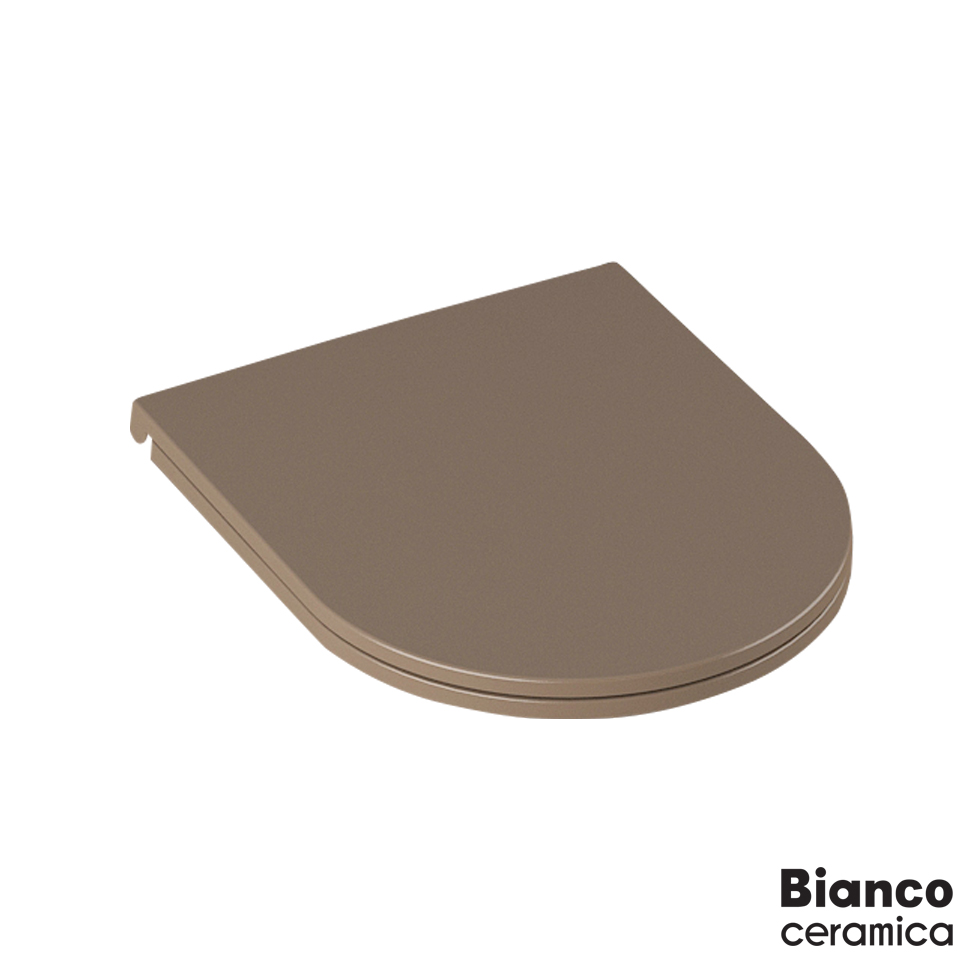 ΚΑΛ.ΛΕΚ.SLIM SOFT CLOSE BIANCO CERAMICA TAUPE MATT/CHR