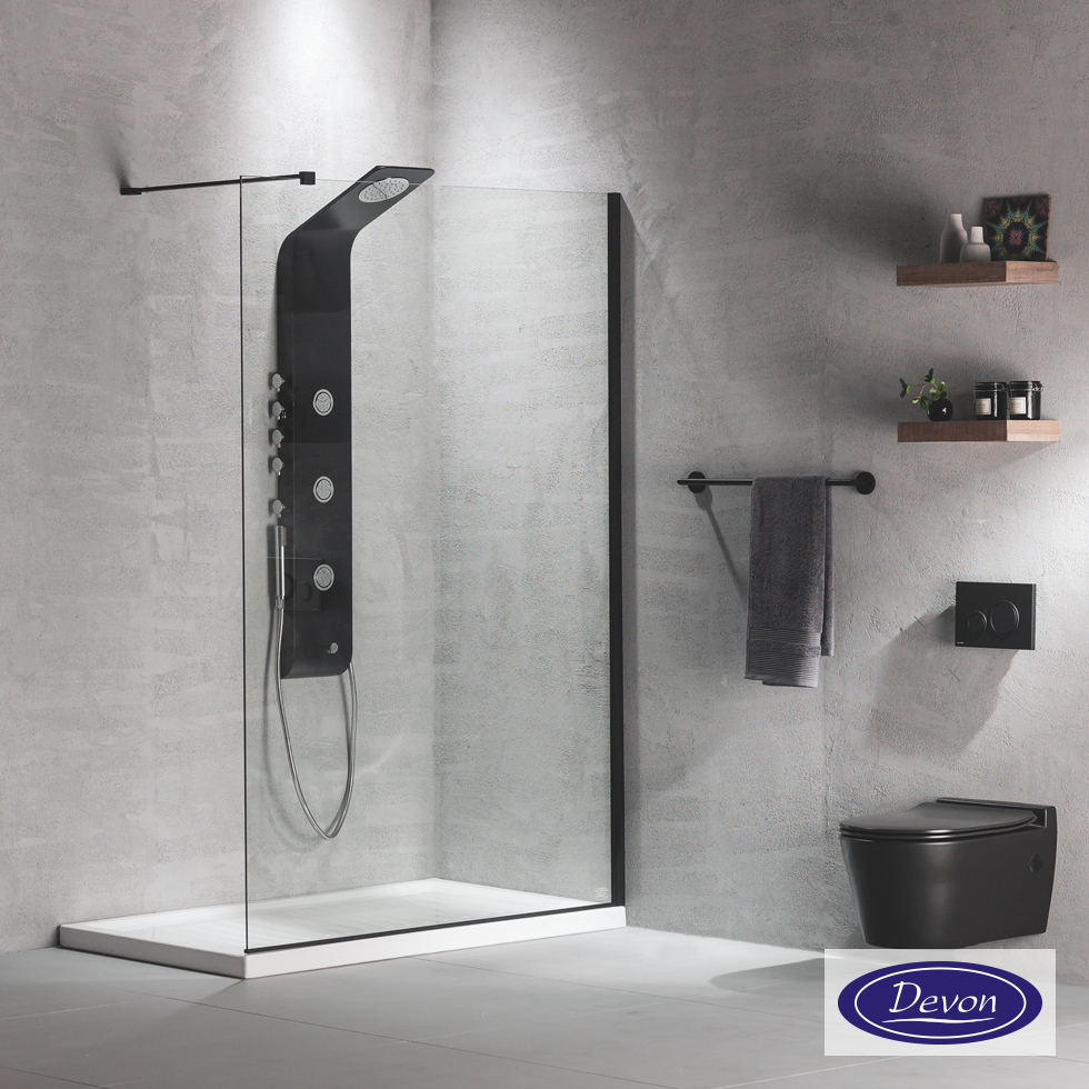 IWIS WALK-IN 117-119 H.200 DEVON CLEAN-GLASS BLACK MATT