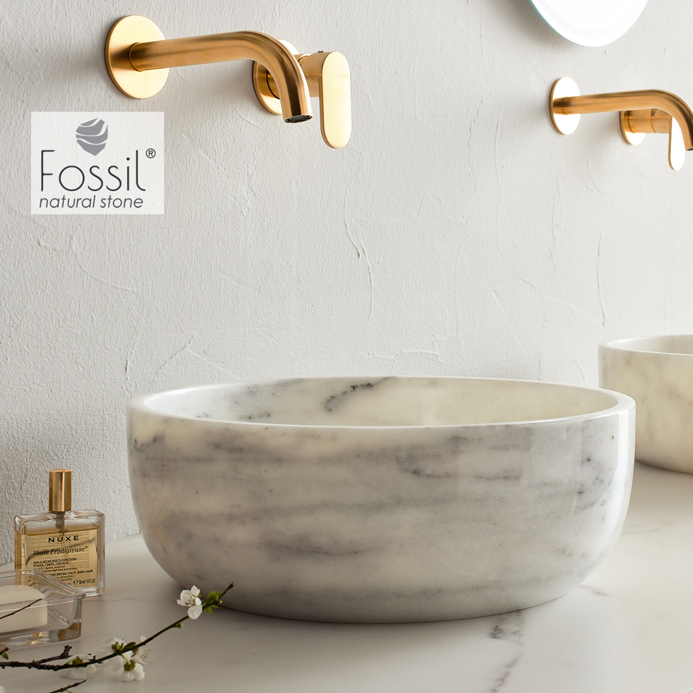 ΝΙΠΤΗΡΑΣ ΜΑΡΜΑΡΙΝΟΣ THALO Φ33 H.12.5 FOSSIL CARRARA NUOVO