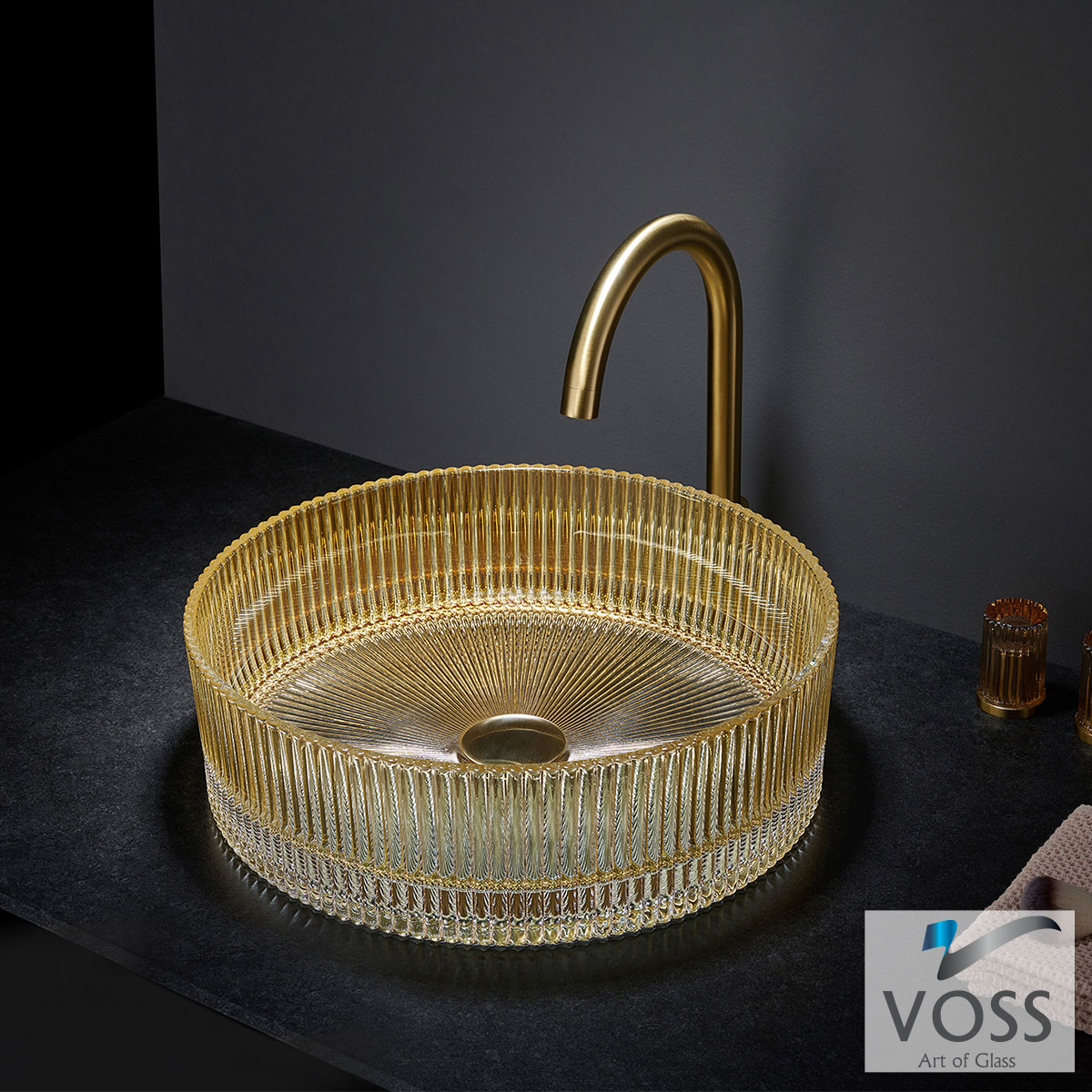 ΝΙΠΤΗΡΑΣ ΓΥΑΛΙΝΟΣ RING-S Φ40 VOSS GLASS GOLD