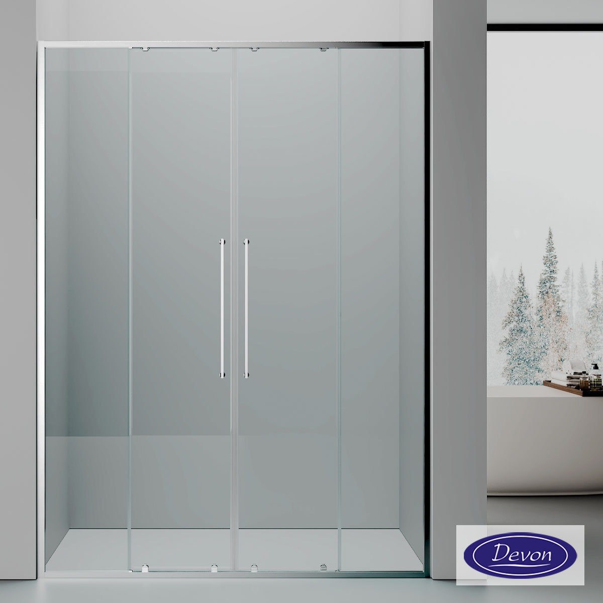 SLIDER 180 (177-180εκ) DEVON ELLI CLEAN-GLASS CHROME