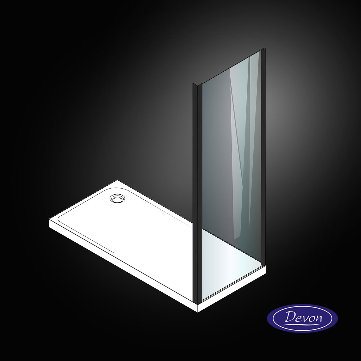 S.PANEL 80 (77-79εκ) DEVON FLOW CLEAN-GLASS BLACK MATT