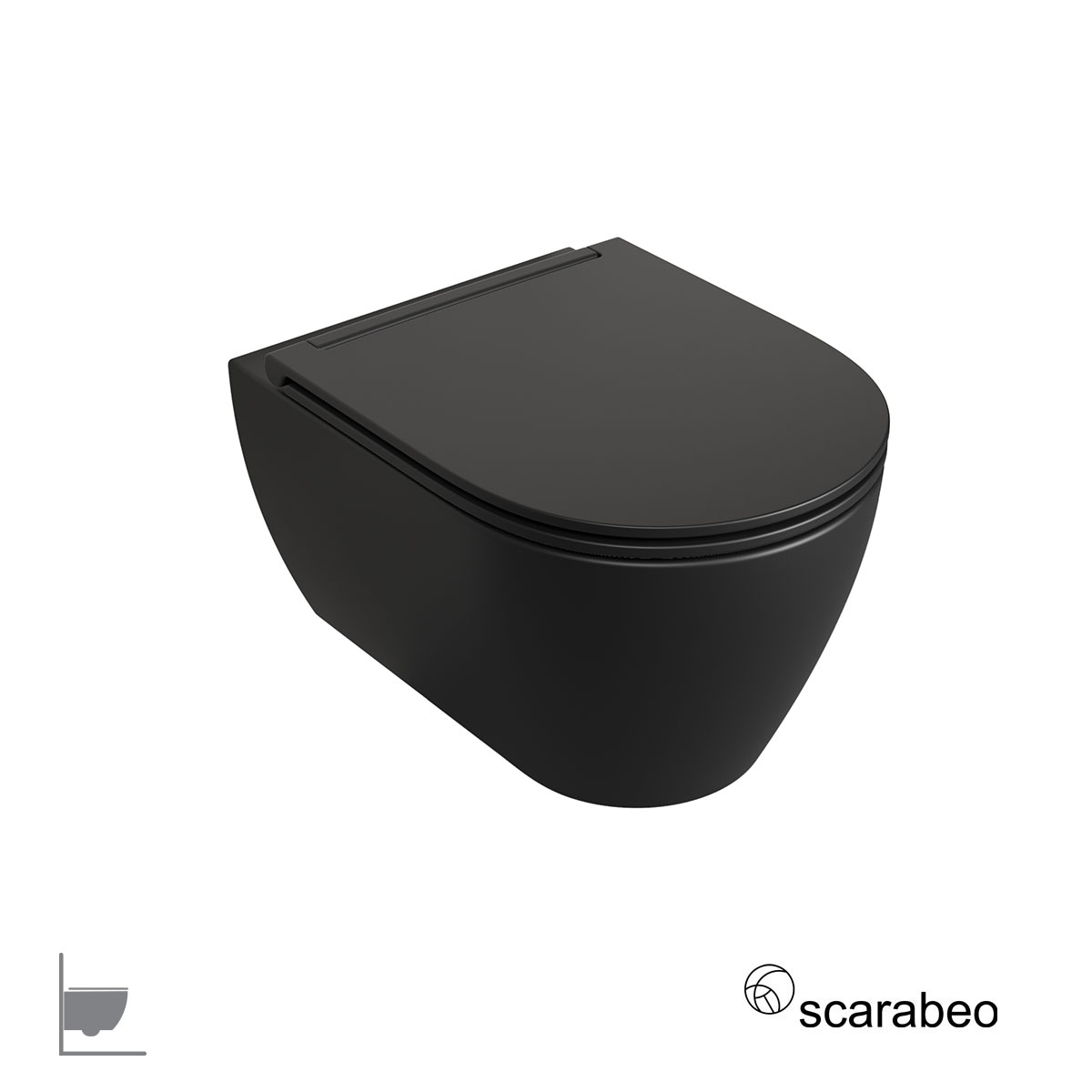 ΚΟΜΠΛΕ ΚΡΕΜ.ΛΕΚ+ΚΑΛ.ΑΠΟΣΠ.SLIM S/C MOON/50,5 CLEAN-FLUSH SCARABEO ARDESIA (BLACK MATT)