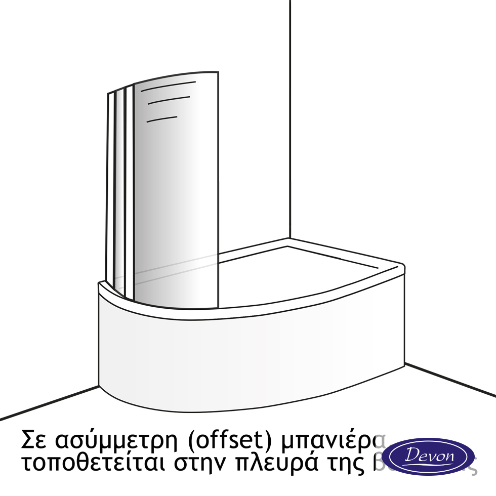 ΔΙΠΤΥΧΟ ΜΠΑΝΙΕΡΑΣ ΚΥΡΤΟ 120εκ PRIMUS-PLUS DEVON CLEAR