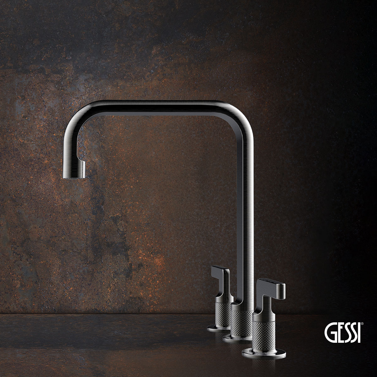 ΜΠΑΤ.ΝΕΡΟΧ. 3 ΟΠΩΝ INCISO GESSI BLACK METAL BRUSHED PVD