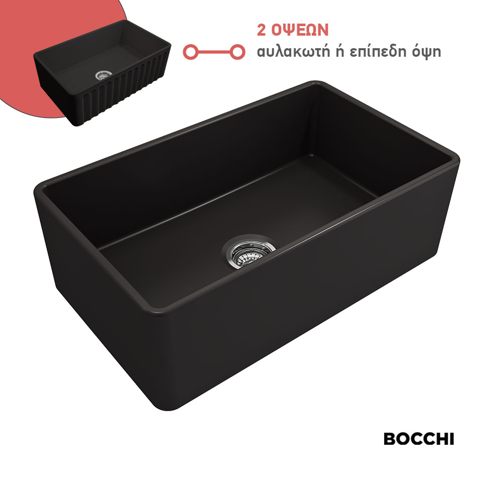 ΝΕΡΟΧ.ΕΠΙΚΑΘ. 76x46 ΔΙΠΛΗΣ ΟΨΗΣ BOCCHI BLACK MATT