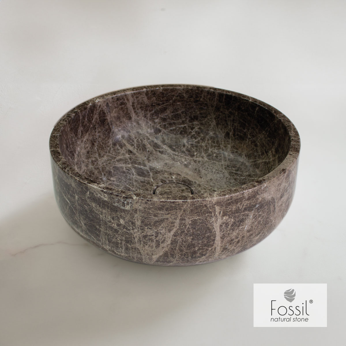 ΝΙΠΤΗΡΑΣ ΜΑΡΜΑΡΙΝΟΣ THALO Φ33 H.12.5 FOSSIL EMPERADOR DARK