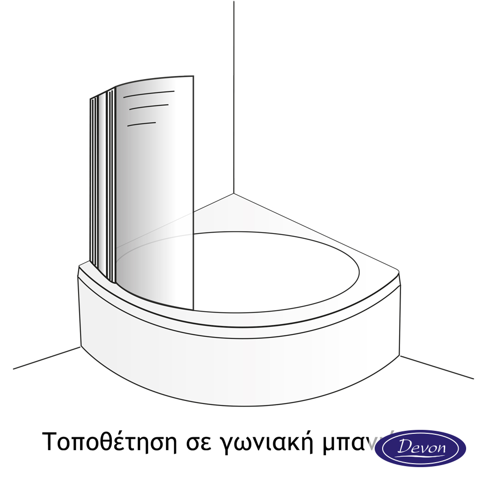 ΔΙΠΤΥΧΟ ΜΠΑΝΙΕΡΑΣ ΚΥΡΤΟ 120εκ PRIMUS-PLUS DEVON CLEAR