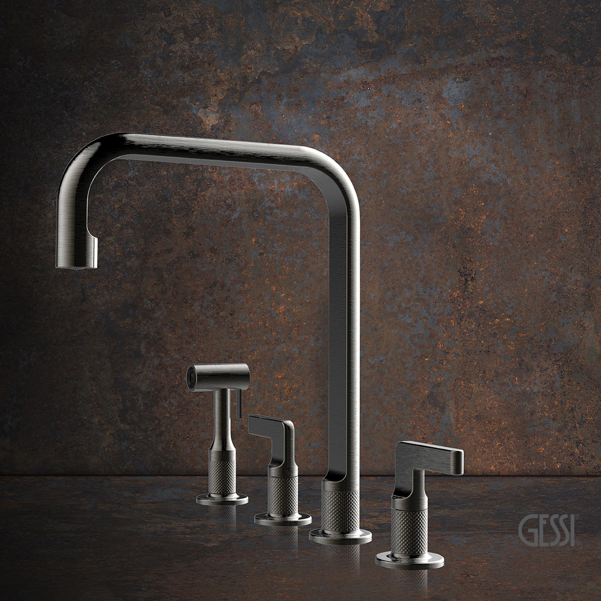 ΜΠΑΤ.ΝΕΡΟΧ. 4 ΟΠΩΝ INCISO GESSI BLACK METAL BRUSHED PVD