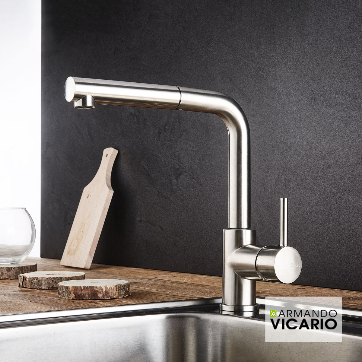 ΜΠΑΤ.ΝΕΡΟΧ. FLUO VICARIO INOX FINISH