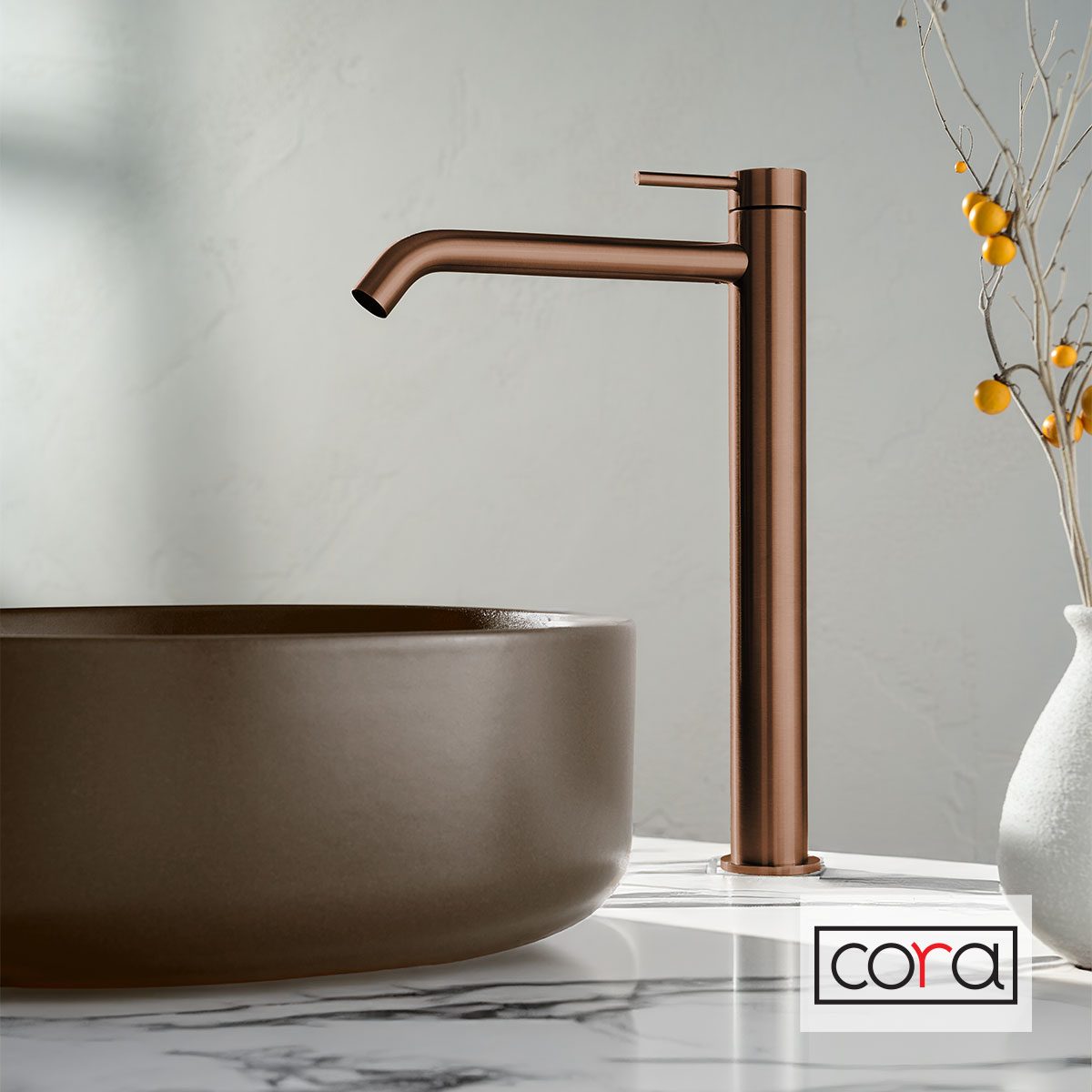 ΜΠΑΤ.ΝΙΠΤ.ΥΨΗΛΗ+ΒΑΛΒ.CLIC-CLAC COSMO INOX PVD ROSE-GOLD