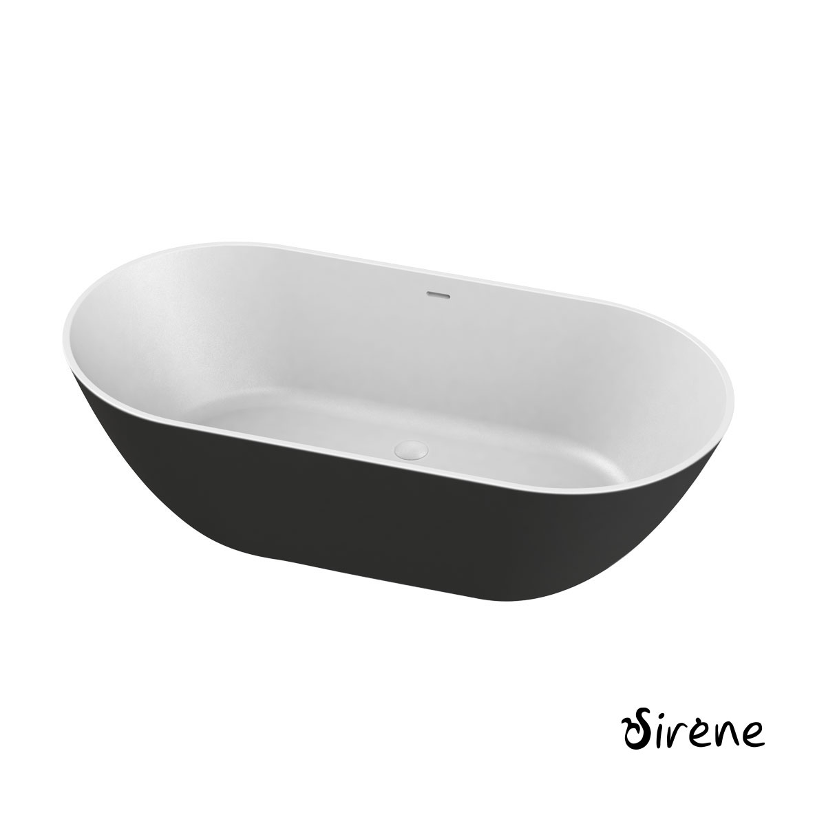 CUSCO ΜΠΑΝΙΕΡΑ FREESTD 165x85 SIRENE BLACK MATT ΕΞΩ/WHITE MATT ΜΕΣΑ