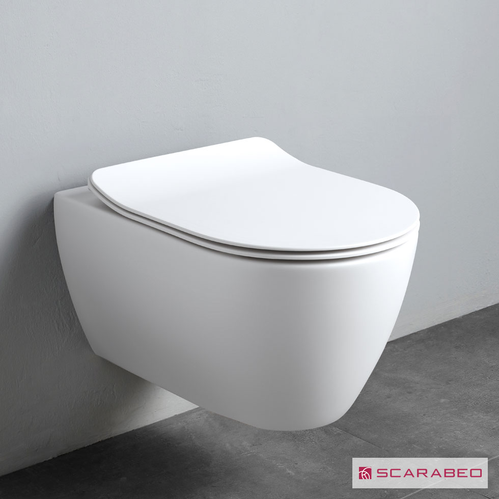 ΚΟΜΠΛΕ ΚΡΕΜ.ΛΕΚ+ΚΑΛ.ΑΠΟΣΠ.SLIM S/C MOON/50,5 CLEAN-FLUSH SCARABEO PEARL (WHITE MATT)