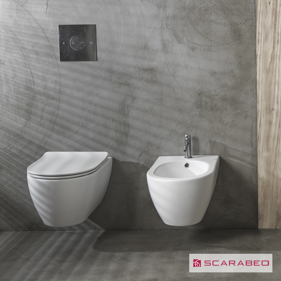 ΚΟΜΠΛΕ ΚΡΕΜ.ΛΕΚ+ΚΑΛ.ΑΠΟΣΠ.SLIM S/C MOON/50,5 CLEAN-FLUSH SCARABEO PEARL (WHITE MATT)