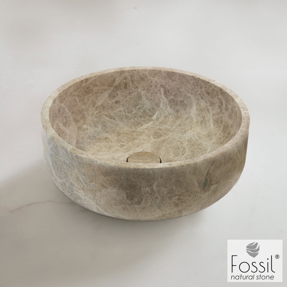 ΝΙΠΤΗΡΑΣ ΜΑΡΜΑΡΙΝΟΣ THALO Φ39 H.14 FOSSIL PATARA BEIGE