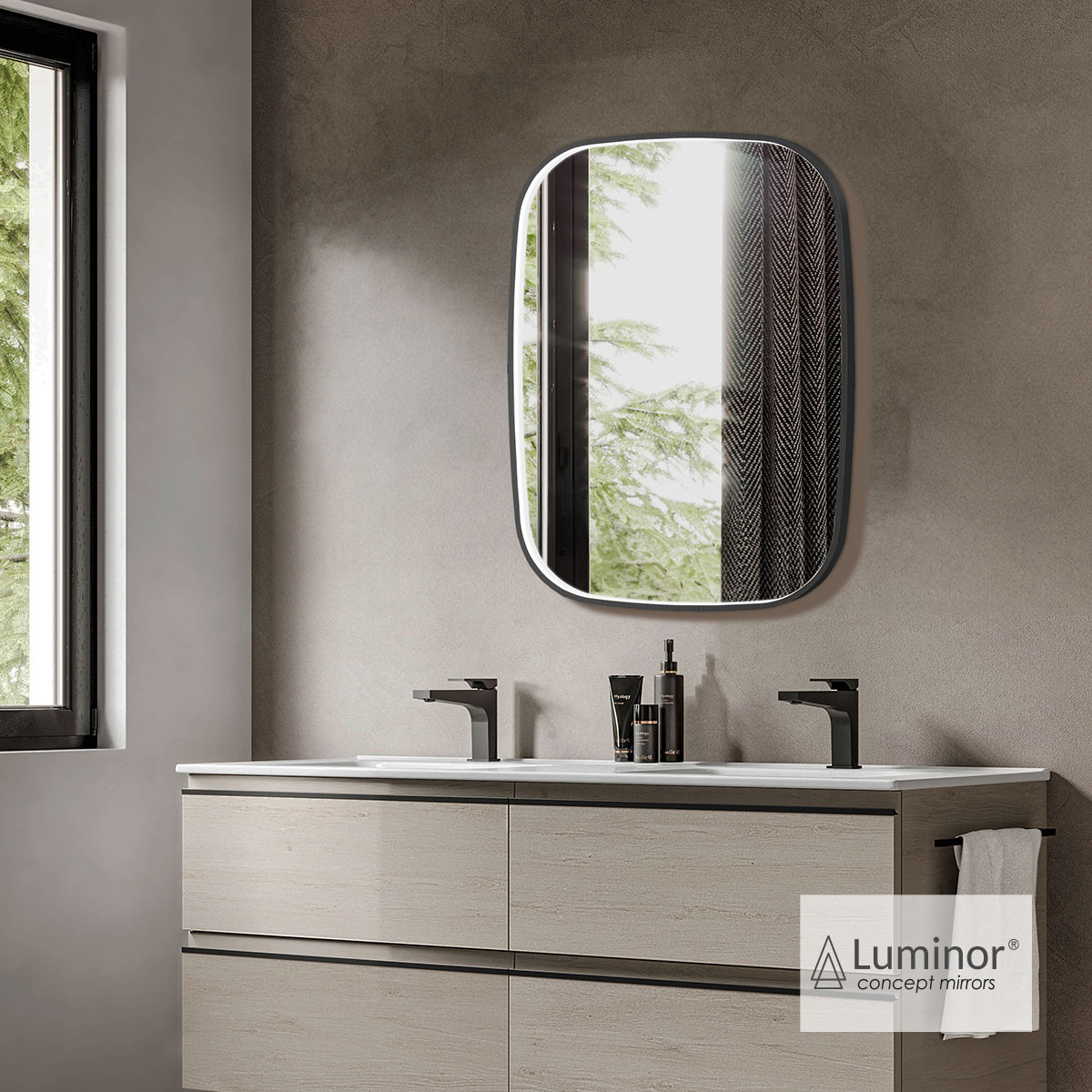 ΚΑΘΡΕΦΤΗΣ FIZ 60x80 LUMINOR BLACK BRUSHED