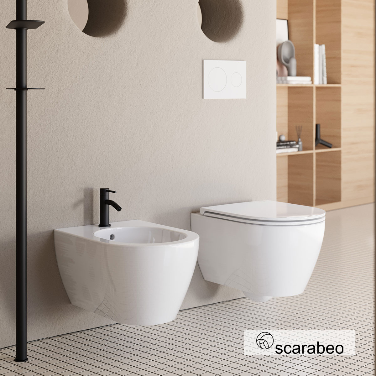 ΚΟΜΠΛΕ ΚΡΕΜ.ΛΕΚ+ΚΑΛ.ΑΠΟΣΠ.SLIM S/C MOON/50,5 CLEAN-FLUSH SCARABEO WHITE