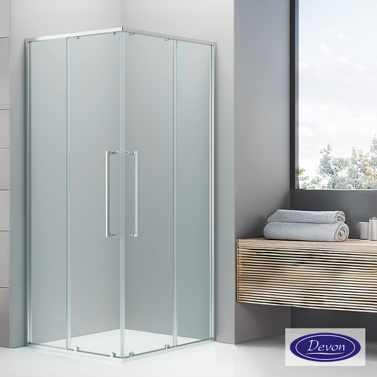 C.ENTRY DEVON ELLI 100x80 (97,5-99 x 77,5-79 εκ.) CLEAN-GLASS CHROME