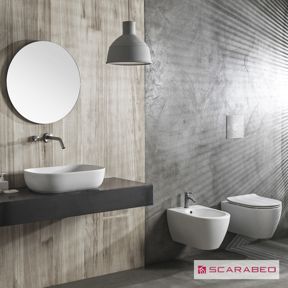 ΚΟΜΠΛΕ ΚΡΕΜ.ΛΕΚ+ΚΑΛ.ΑΠΟΣΠ.SLIM S/C MOON/50,5 CLEAN-FLUSH SCARABEO PEARL (WHITE MATT)