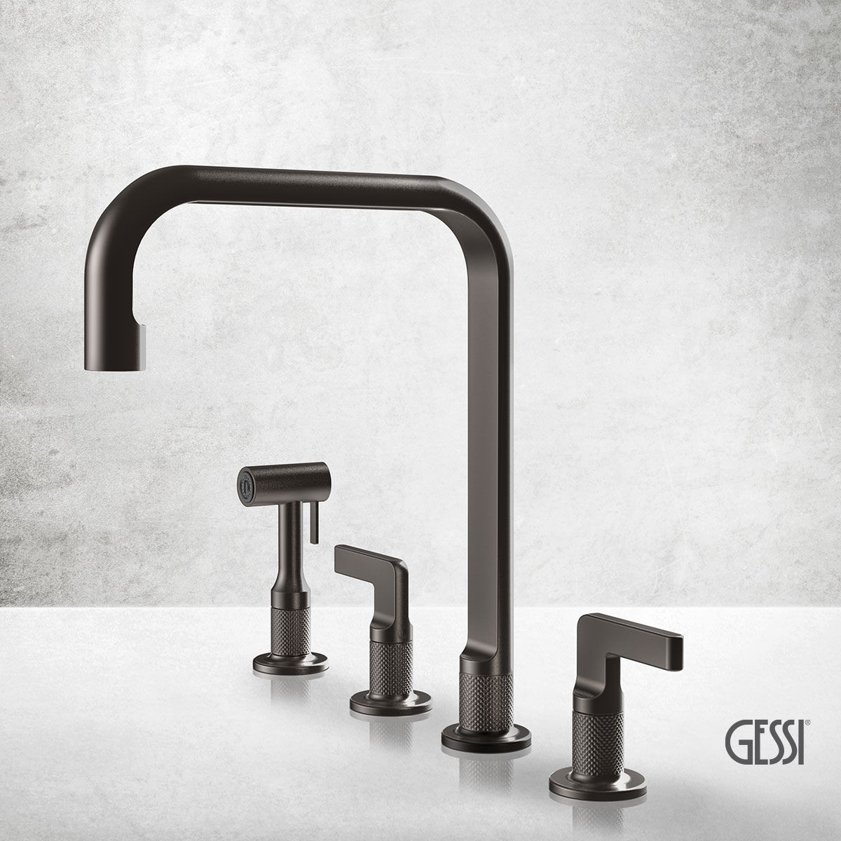 ΜΠΑΤ.ΝΕΡΟΧ. 4 ΟΠΩΝ INCISO GESSI BLACK METAL BRUSHED PVD