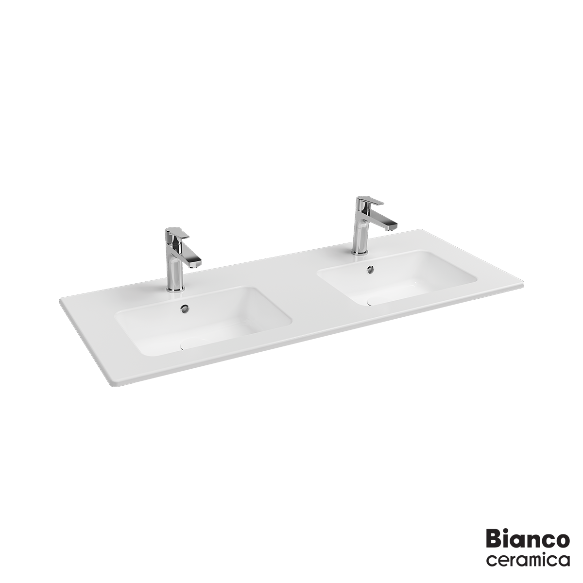 ΝΙΠΤΗΡΑΣ ΔΙΠΛΟΣ FLAT 121,6x46 (2 οπές) BIANCO CERAMICA WHITE