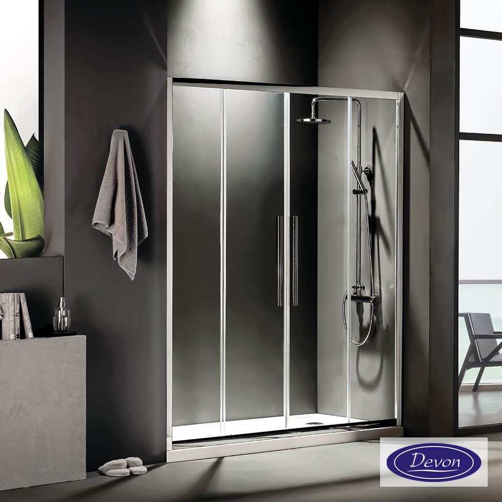 SLIDER 180 (177-181εκ) DEVON FLOW CLEAN-GLASS CHROME