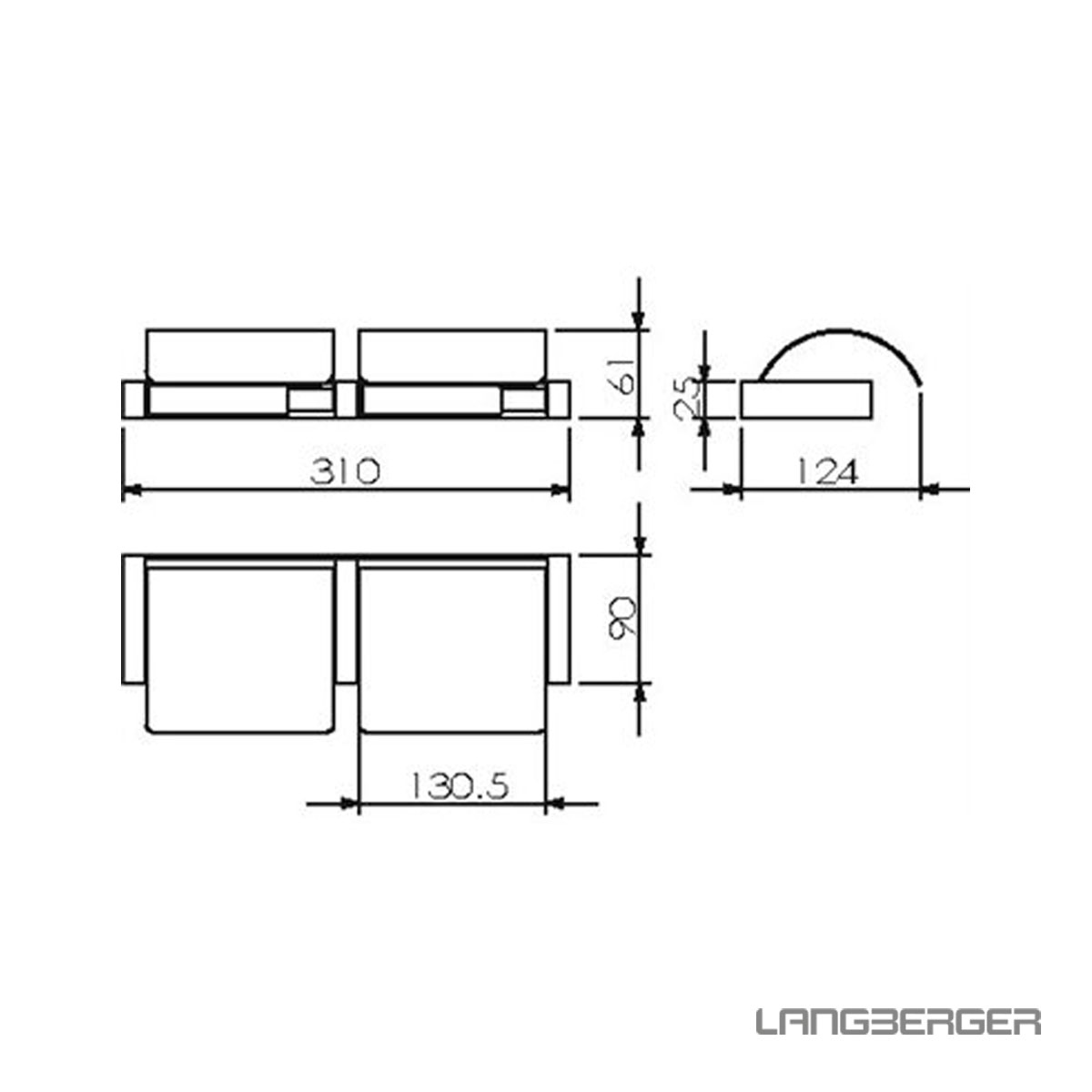 ΧΑΡΤΟΘΗΚΗ ΔΙΠΛΗ ΜΕ ΚΑΛΥΜΜΑ LANGBERGER CHROME