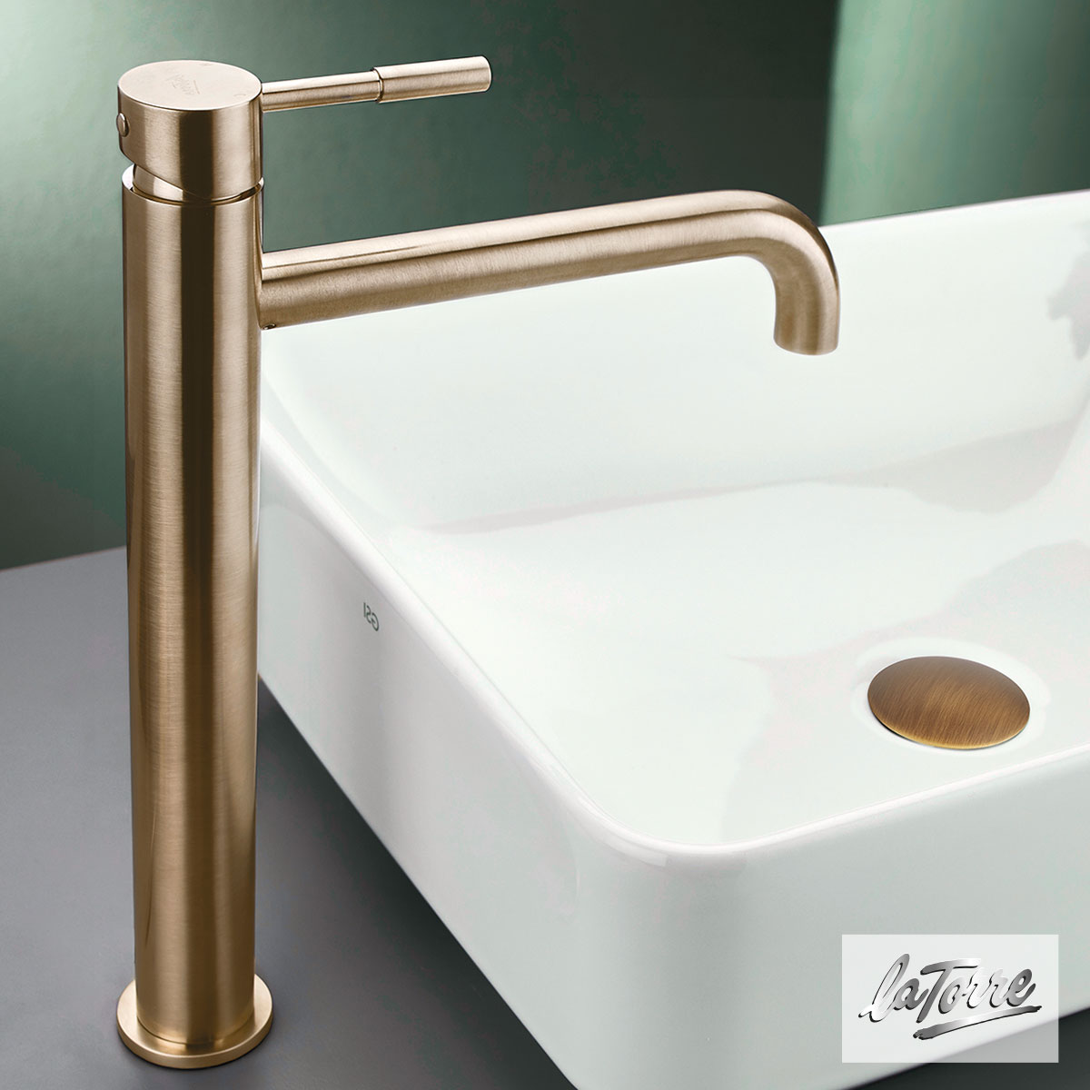 ΜΠΑΤ.ΝΙΠΤ.ΥΨΗΛΗ+ΒΑΛΒ.CLIC-CLAC TECH LA TORRE ANTIQUE BRASS