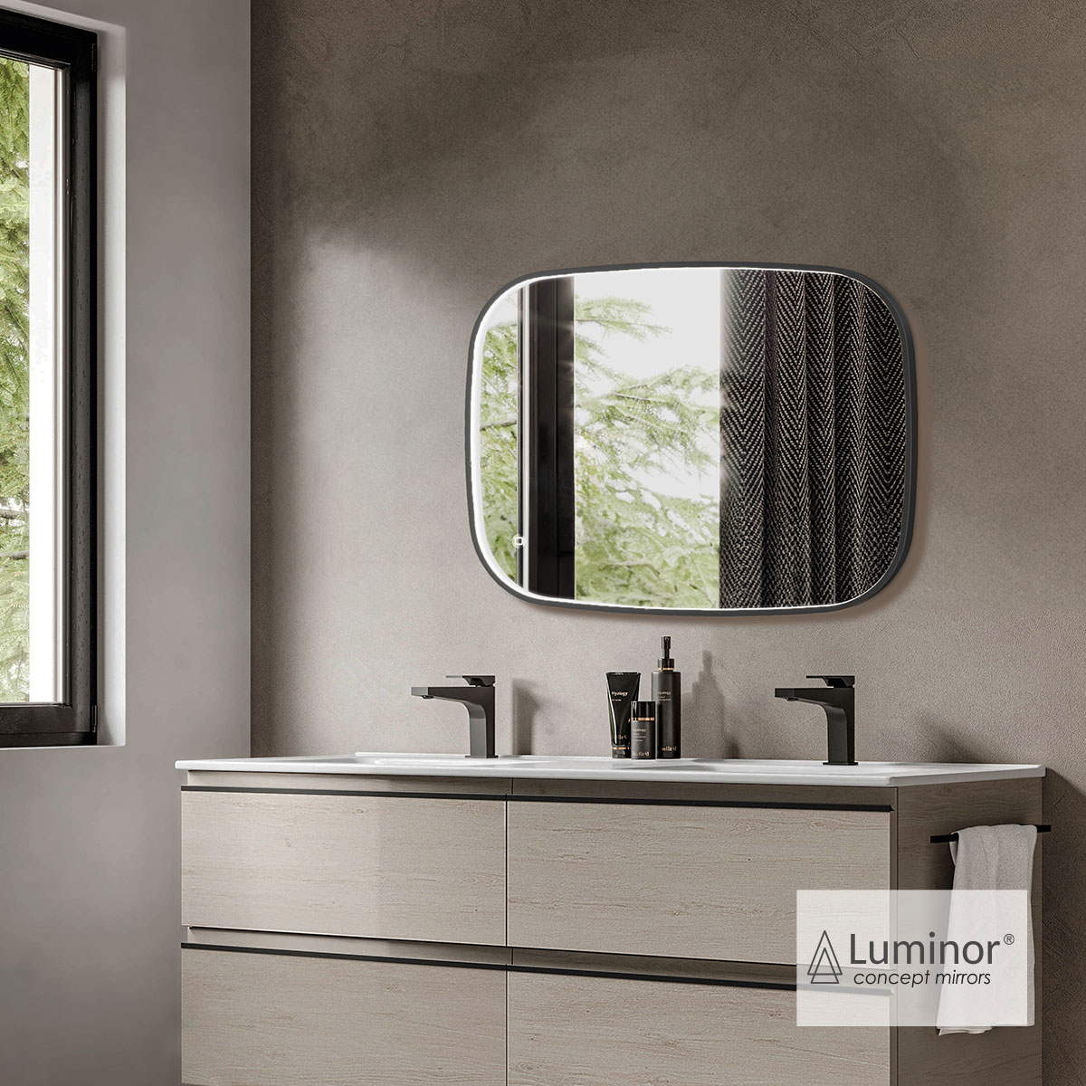 ΚΑΘΡΕΦΤΗΣ FIZ 60x80 LUMINOR BLACK BRUSHED