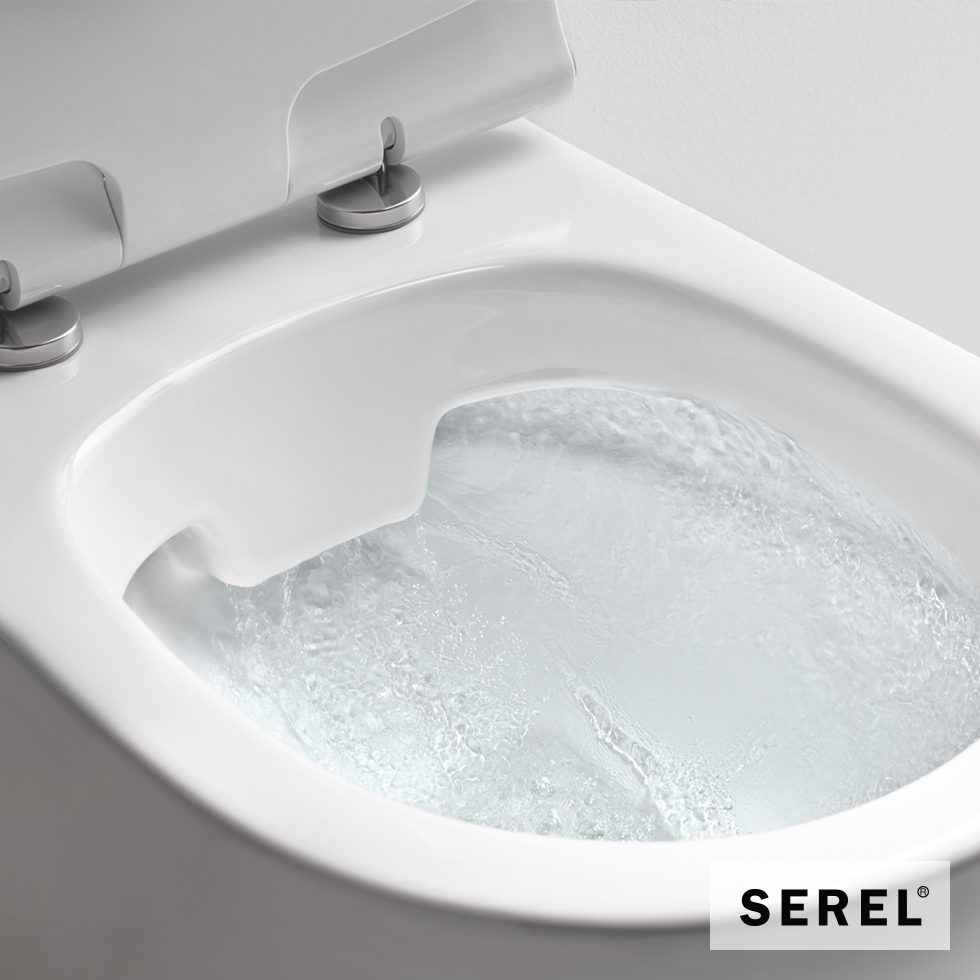 ΚΟΜΠΛΕ ΚΡΕΜ.ΛΕΚ.SM56 RIMLESS+ΚΑΛ.9001SC SLIM SOFT-CLOSE SEREL WHITE