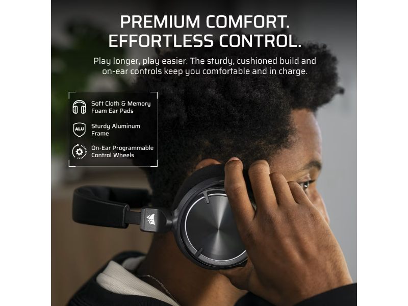 Corsair Wireless Gaming Headset Virtuoso MAX RGB - Dolby Atmos - Carbon -CA-9011372-WW