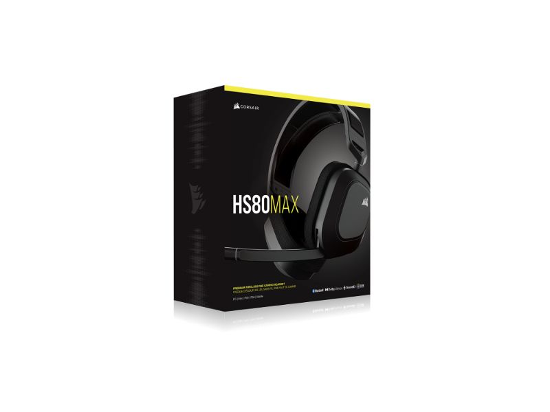 Corsair Wireless Gaming Headset HS80 Max RGB Dolby Atmos - Carbon - CA- 9011295-EU