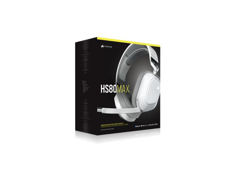 Corsair Wireless Gaming Headset HS80 Max RGB Dolby Atmos - White - CA- 9011296-EU