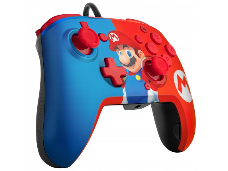PDP - Wired Controller for Nintendo Switch and Pc MarioRed/Blue Faceoff