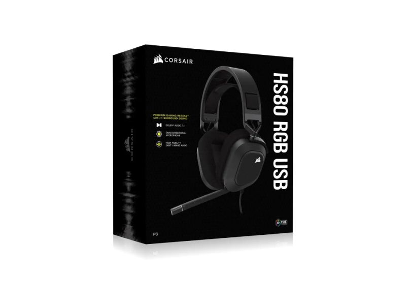 Corsair Wired Gaming Headset HS80 RGB USB - Carbon - CA-9011237-EU